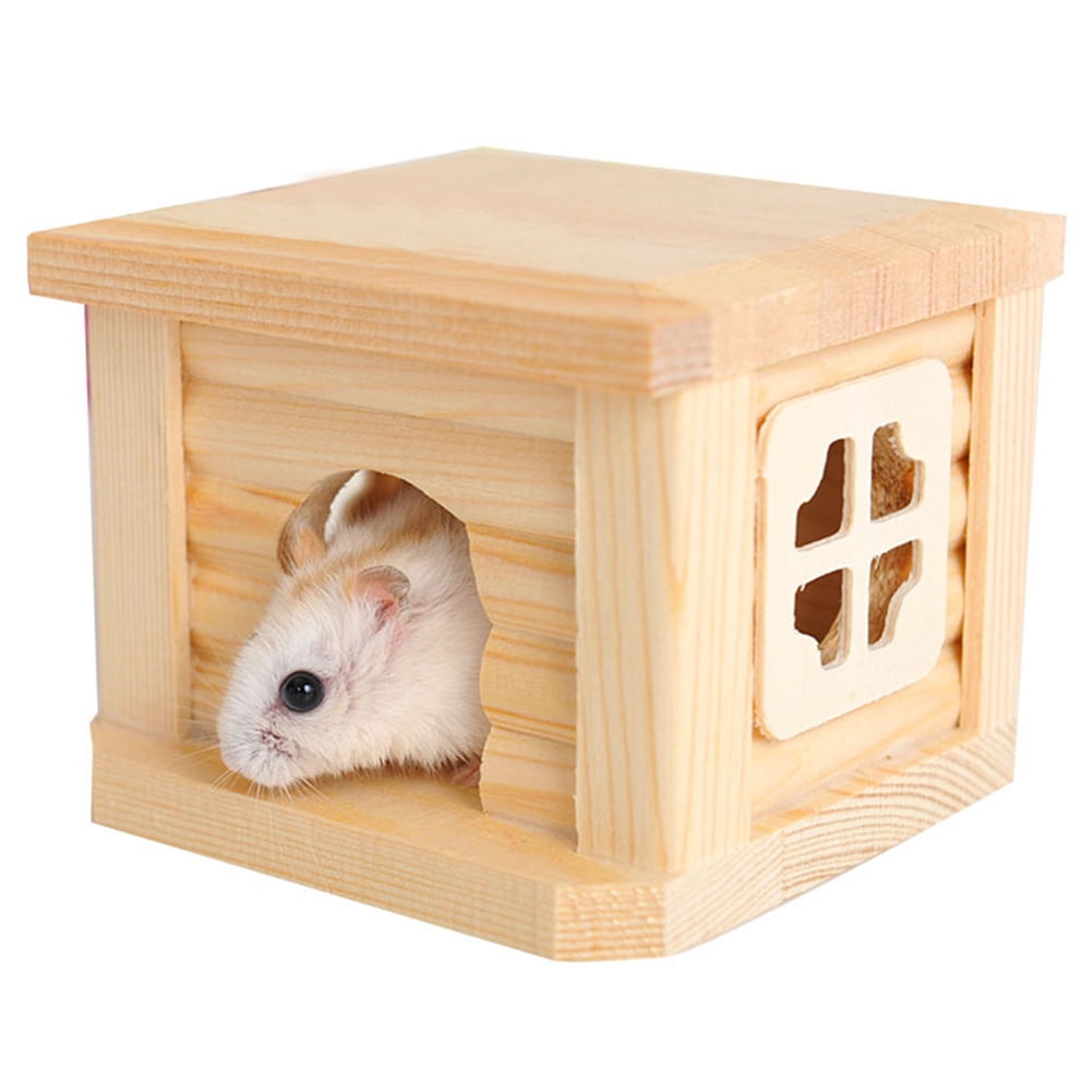Windfall Pet Hamster House, 100 Natural Wood Odorless Home Openwork