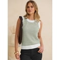 thumbnail image 4 of ANRABESS Sweater Vest for Women Striped Sleeveless Knit Tank Top, Lightweight Crewneck Casual Summer Pullover Shirt, 4 of 8