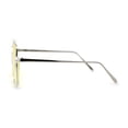thumbnail image 4 of Bottom Half Rim Rectangular Retro Hipster Sunglasses Clear Silver Yellow, 4 of 4