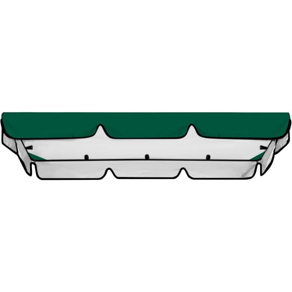Swing Canopy Replacement Cover, Waterproof Sun Shade Porch Swing Canopy Replacement Top for 2-3 Seater Outdoor Garden Yard Patio Swing Cover (Dark Green, 65×45×5.9 Inch)
