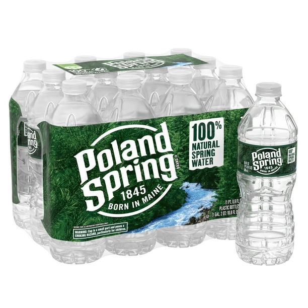 POLAND SPRING Brand 100 Natural Spring Water, 16.9ounce plastic