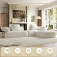 thumbnail image 4 of Christopher Knight Home 121" Compressed L-Shaped Modular Sectional Sofa, Deep Seat Foam Couch, White, 4 of 11