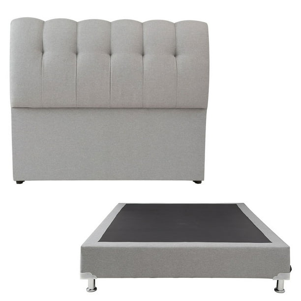 Box Base Cama Matrimonial DICASA Cabecera Nube Gris Claro