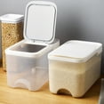 thumbnail image 4 of KAKOWELY 1pc Household 5kg Rice Bucket Plastic Rice Container (Gray),11.42"X7.01"X6.81", 4 of 5
