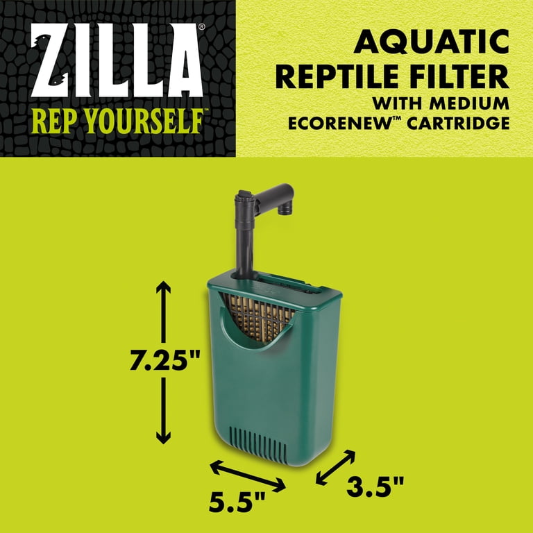 Zilla EcoRenew Filter Cartridges 3-Pack For Aquatic Reptile Internal Filter 20G - Biodegradable, NoDrip