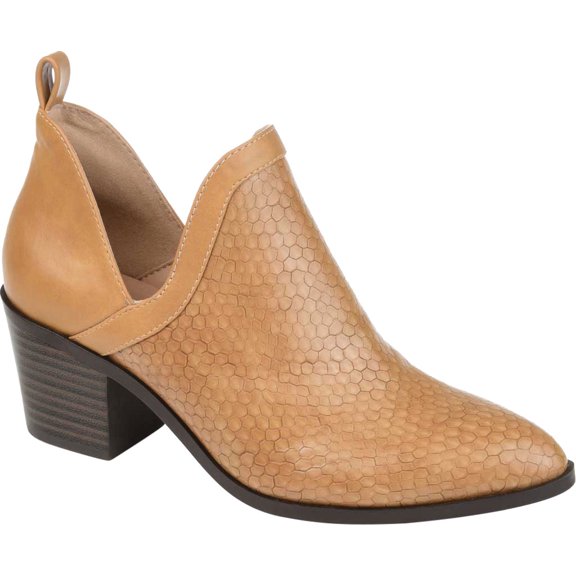 Women's Journee Collection Terri Ankle Bootie Tan Faux Leather 7.5 M