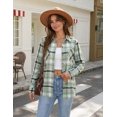 thumbnail image 3 of Zeagoo Womens Plaid Flannel Shirts Long Sleeve Button Down Blouse Cotton Fall Tops, 3 of 6