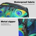 thumbnail image 4 of Peacock Feathers Waterproof Oxford Fabric Storage Pouch for Electronic Devices - Hard Drive Cases, Cable Organizer, Cable Organizer Desk, Charger Cable Organizer, 4 of 6