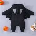 thumbnail image 7 of GiLiling Newborn Baby Bat Costume Halloween Cosplay Cloak Romper with Wings Ears Hoodie My First Halloween Outfit for Boys Girls (Black, 0-3 Months), 7 of 7