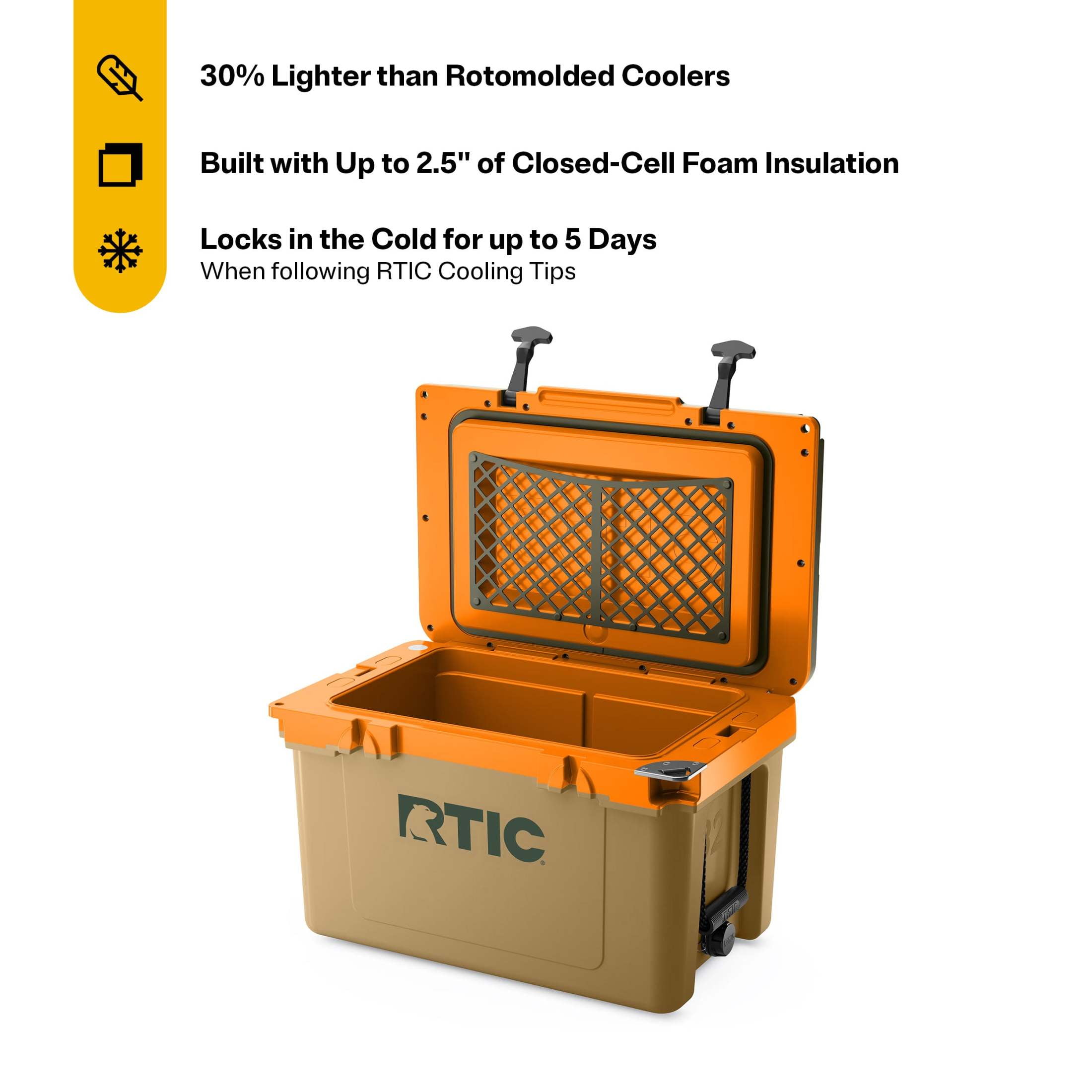 (3 pack) RTIC Ultra-Light 32 Qt Hard-Sided Ice Chest Cooler, Fits 48 Cans, Trailblazer