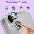 thumbnail image 6 of KONEE Camera Lens Protector Compatible with iphone 14 /14 Plus, Anti Scratch Tempered Glass Camera Screen Protector, Bling Individual Lens Cover for iPhone 14 / iPhone 14 Plus - Silver Glitter, 6 of 7