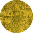 thumbnail image 1 of Ahgly Company Indoor Round Oriental Yellow Industrial Area Rugs, 8' Round, 1 of 4