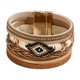 thumbnail image 5 of Pulsera multicapa envolvente, joyería, regalos, pulsera boho hecha a mano, cuerda trenzada Caqui, 5 of 9