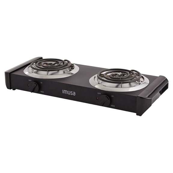 IMUSA Double Electric Burner, Black