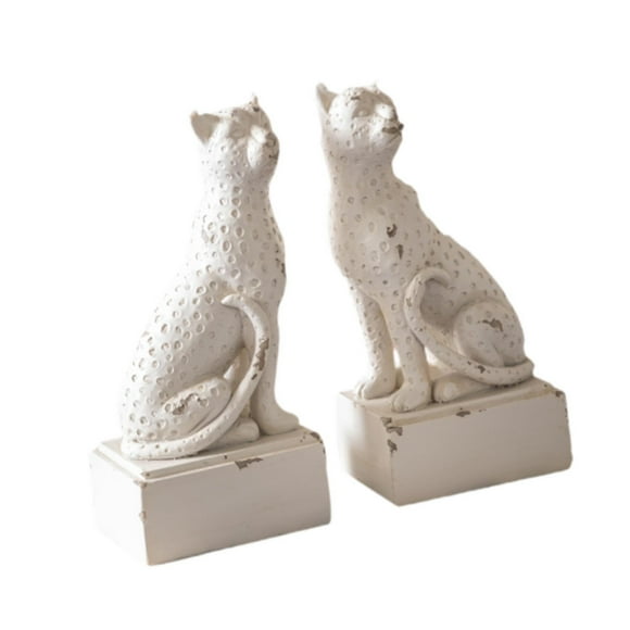 Lipstore 2 Pieces Civet Cat Statues Book Stand Book Ends Decorative 3.6x2.8x7.6inch Resin