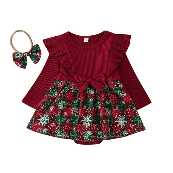 Zshosam Christmas Bodysuit for Baby Girl Newborn Baby Girl Christmas Bodysuit Romper Long Sleeve Christmas Bodysuit Infant Fall Clothes Size 0 3 Months,(Red 0-3 Months)