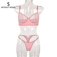 thumbnail image 1 of Conjunto de ropa interior sexy para mujer, pestañas de malla, sujetador de encaje, ropa interior, regalo, rosa, S seitruly XX000055-07, 1 of 7