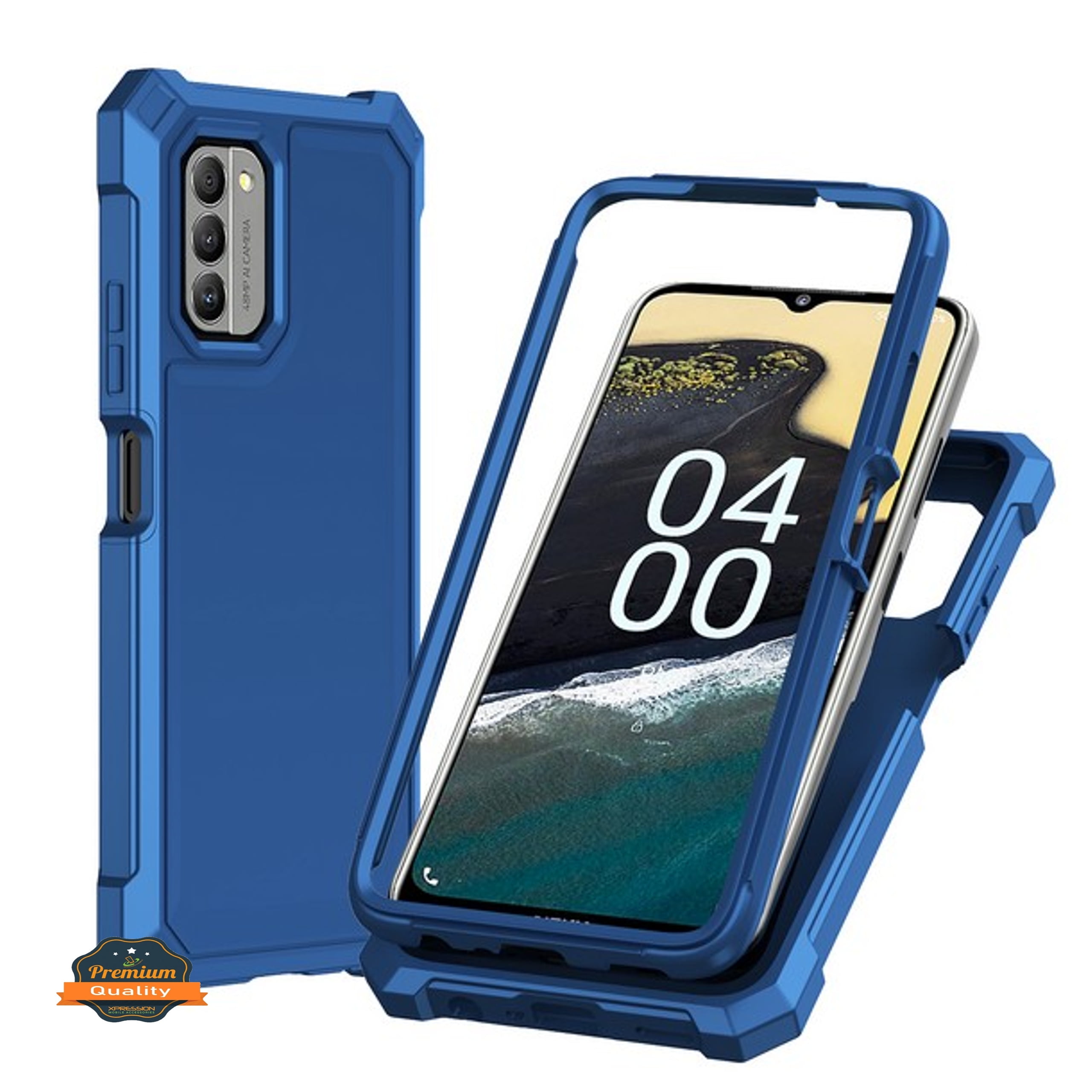 Xpression Phone Case For BLU View 5 Pro (2024) Full-Body Dual Layer Hybrid Case Slim, Drop-Proof TPU Hard PC, Durable Corner Front Bumper Protector Cover, Blue