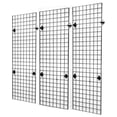thumbnail image 1 of 2' x 6' Foot Wire Grid Panel Wall Display Kit, 3-Pack. Color: Black, 1 of 3
