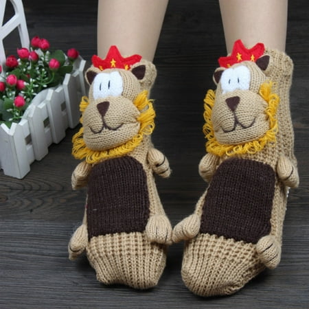 

8 pair Christmas Socks Floor Handmade Woolen Knitting Fashion Cartoon Animal Christmas Gift Color Random