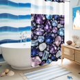 thumbnail image 5 of No Hook Shower Curtain, Jewelry Shower Curtains for Bathroom with See Through Top Window, Blue Purple Gemstone Classic Black Waterproof & Washable Bath Curtain Small Stall 36"x78", 5 of 9
