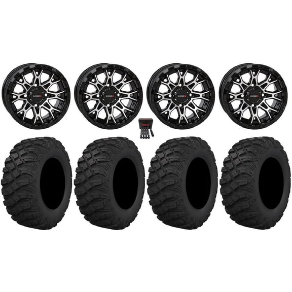 System 3 ST-6 12" Wheels Black 25"Youth Crawler Tires Honda Foreman Rancher SRA