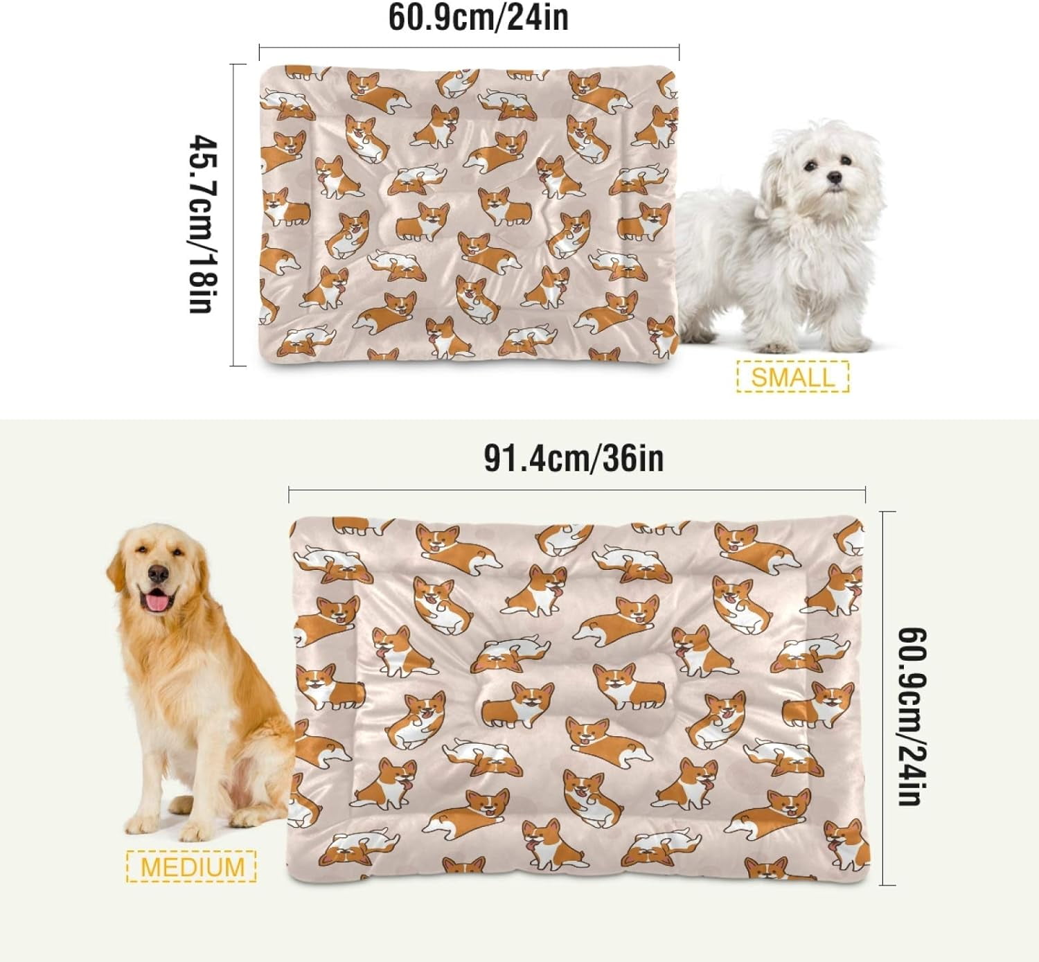 Christmas Snowflake Pet Bed Mat - Washable, Anti-Slip Crate Pad For Small/Medium Dogs & Cats (18x24 Inches) - View #7