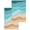 Turquoise, variant on Purple Wave Kitchen Dish Towels for Drying Dishes Set of 4, Coastal Ombre Ocean Grey Stripes Beach Sand Waffle Weave Microfiber Hand Tea Bathroom Towels Quick Dry & Absorbent Towel 12x12
