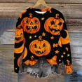 thumbnail image 5 of Neewe Sweatshirts for Women Crewneck Long Sleeve Loose Fit Tops Halloween Trim Pumpkin Cute Fashion 2025, 5 of 5