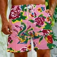 thumbnail image 4 of Penkiiy Chinese Style Big Peony Red Shorts Pant for Men Mens Summer Casual Swim Trunks, 3D Print Fashion Board Shorts Beachwear Pants M Pink, 4 of 9