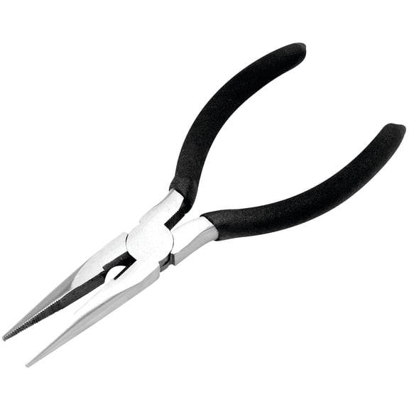 Performance Tool 1105 5-Inch Long Nose Pliers - Heat Treated Alloy Steel, Cushion Grip Handles, Hardened Wire Cutter