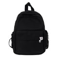 thumbnail image 2 of Black Basic 12 Inch Backpack – Lightweight Waterproof Nylon Daypack with Front Pocket, Versatile Work & School Backpack for Women Men, Travel Commute Essentials, Simple Modern Design 1pc, 2 of 4
