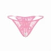 Yiwvw Women Lace Crotchless Panties Crotch Thong With Pearls Massaging Underwear PK