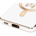thumbnail image 4 of for Samsung Galaxy S21Ultra 5G Phone Case Luxury Plating Cute Butterfly Small Pattern Case Full Camera Protection Soft Silicone Shockproof Bumper Cover (White), 4 of 12
