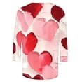 thumbnail image 4 of VKOYWKM T-Shirts Cœur pour Femmes T-Shirts de la Saint-Valentin T-Shirts Graphiques Mignons Hauts de la Saint-Valentin Manches 3/4 Col Rond Coupe Ample T-Shirt de Fête, 4 of 5
