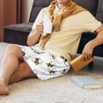 thumbnail image 4 of Mens Pajama Shorts, cute bees cartoon white Sleep Shorts Men Pajama Bottoms Lounge PJ Shorts with Pockets, 4 of 6