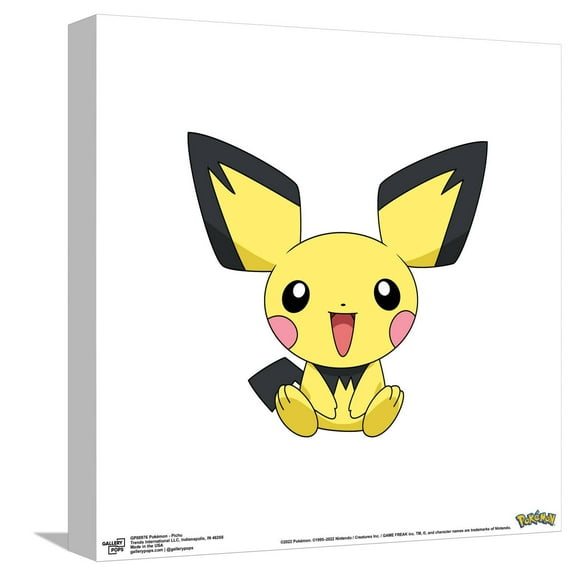 Gallery Pops Pokémon - Pichu Canvas Wall Art, Unframed Version, 12" x 12"