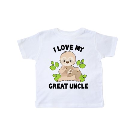 

Inktastic Cute Sloth I Love My Great Uncle with Green Leaves Gift Toddler Boy or Toddler Girl T-Shirt