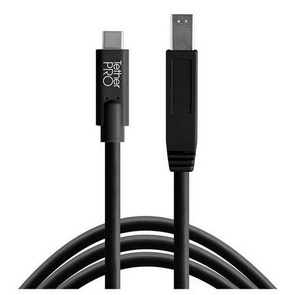 TetherPro USB-C to 3.0 Male B Cable, 15', Black