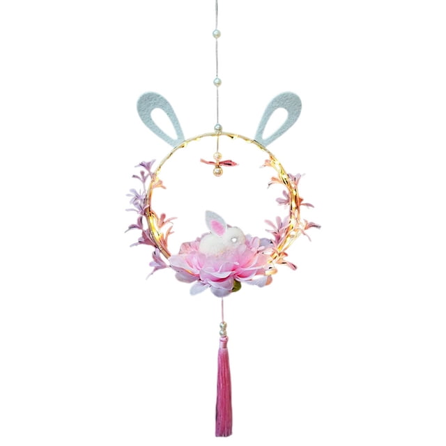 Naiovety Linterna de festival estilo chino tradicional luz lindo Animal artesanía lámpara colgante decoración para el hogar interior fiesta Artesanía Rosado Rama Rosa
