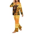 thumbnail image 2 of SEANATIVE Highland Cow Sunflower Button Down Pajamas Women 2 PCS Womens Long Sleeve Pajama Sets Size M Comfy Ladies Top and Pants Pjs Lounge Sleepwear Sets with Pocket, 2 of 7