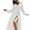 White Dress, variant on Women's Workout Holiday Solid Color Pleated V Neck Bandage Fall Dress Tea Length A Line Dress Clearance Long Sleeve Spring Elegant Casual Side Split Fashion Brown M