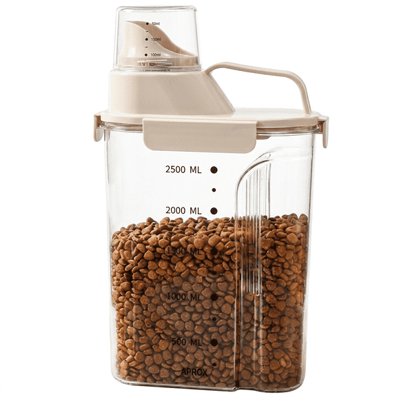 ROSEXIXI Dog & Cat Food Storage Container, 101.4 floz Large Capacity, Airtight Moisture-Proof Bin with Measuring Cup & Easy Pour Spout for Pet Treats, Grain, Rice & Kitchen Organization