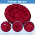 thumbnail image 3 of TOPCHANCES Waterproof Papasan Chair Cushion Only, 51 inch Tuffed Round Floor Seat Cushion, Swing Chair Seat Cushion with Ties, Burgundy, 3 of 9
