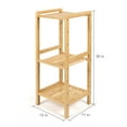 thumbnail image 6 of Mainstays 30-inch Three Tier Free-Standing Bathroom Shelf, 30 lbs. Capacity, Bamboo, Adult, 6 of 7