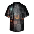 thumbnail image 4 of Domuza Halloween Scrub Top Men Horror Novelty Print V-Neck Short Sleeve Working Uniform Shirts Comfy Soft Classic Fit Medical Workwear XL, 4 of 5