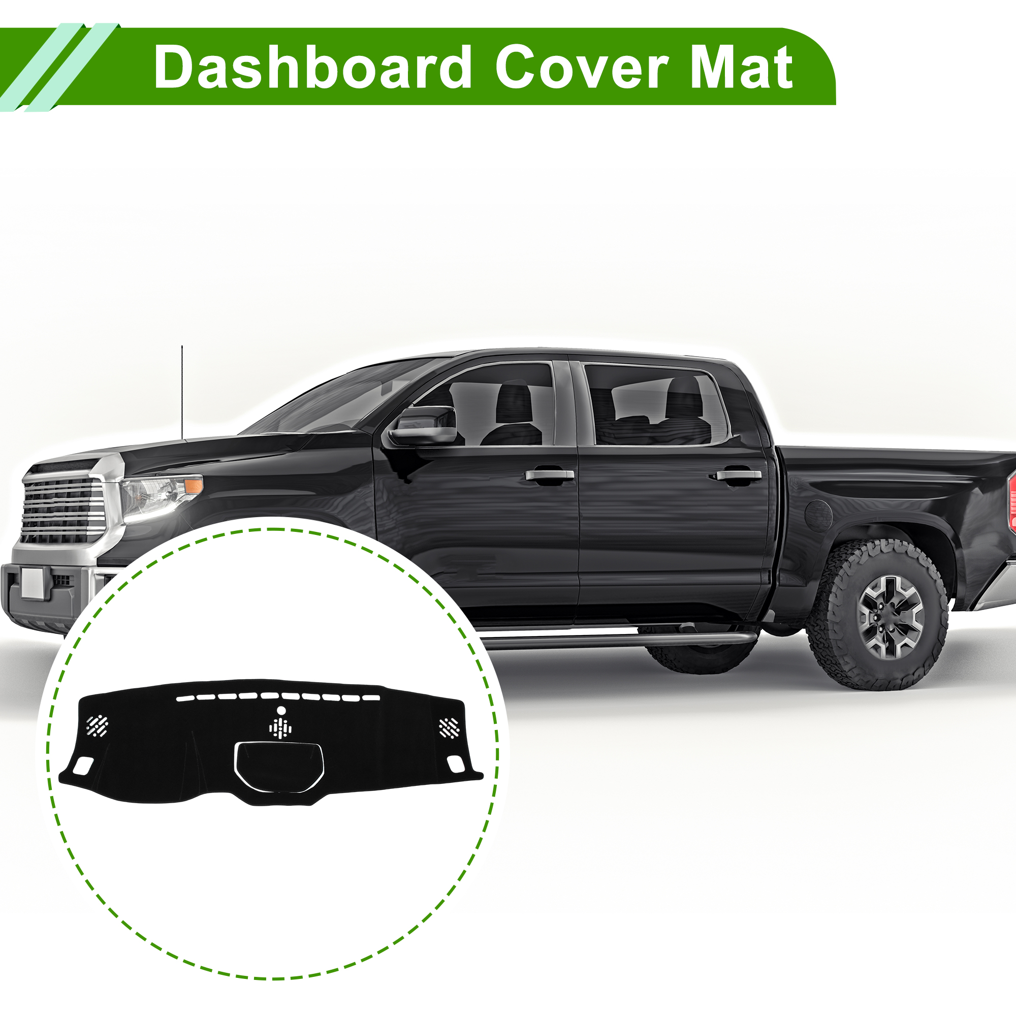 Unique Bargains Dash cover for Toyota Tundra 2014-2021 Dashboard cover Car Interior Anti-Slip/Anti Dust Polyester Black Thread 1 Pc