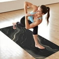 thumbnail image 6 of Black Gold Marble Pattern Hot Yoga Mat Towel Non Slip for Hot Yoga - Quick-Drying Yoga Mat Cover with 4 Corner Pockets with Travel Bag - Hot Yoga Towel Non Slip Grip Moisture Wicking Sweat 70"x26", 6 of 6