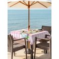 thumbnail image 4 of Square Outdoor Tablecloth with Umbrella Hole Easter Gnomes Outside Table Cloth Waterproof Patio Table Cover Eggs Rabbit Spring Daisy Floral Pink Checkered Zipper Tablecloths for Picnic 60x60 Inch, 4 of 8