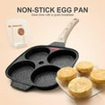thumbnail image 3 of Egg Frying Pan with Lid, Fried Egg Pan Nonstick 4 Cups Pancake Pan with Silicone Spatula & Brush, Non-Stick Coating with cover, 3 of 6